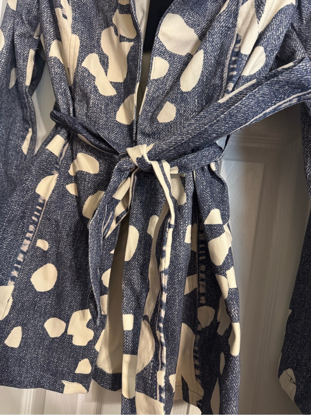Fashion Nova Navy and Cream Printed Two-Piece Set - Picture 4 of 6